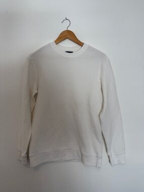 H&M Men's Crewneck Ribbed Knit Sweater - White